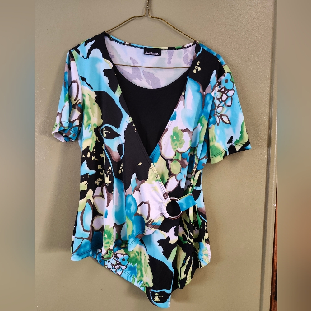 Dressy color block blouse